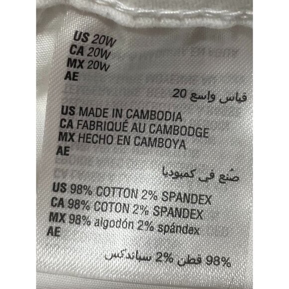 Style & Co. Womens White Wide-Leg Cotton/Spandex Pants Size 20W With Pockets - Picture 11 of 13